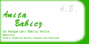 anita babicz business card